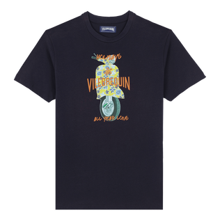 Raiatea T-Shirt aus Baumwolle für Herren Marineblau Vorderansicht