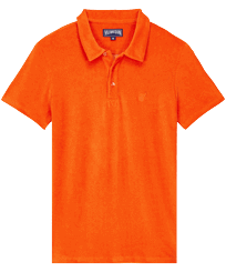 Men Terry Polo Solid Rust front view