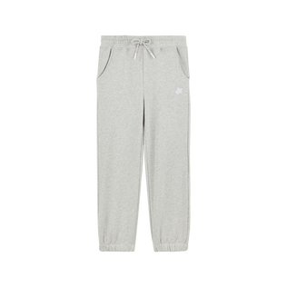 Boys Organic Cotton Jogger Pants Solid Heather grey front view