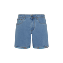 Men Denim Bermuda Shorts Starfish and Turtles Light denim w3 front view