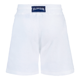 Boys Terry Bermuda Solid White back view