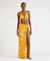 女士 Palm Leaves 有机棉沙滩巾 Mango 正面穿戴视图