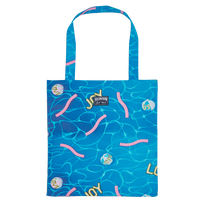 Tote Bag Side Ways - Vilebrequin x Joel Mesler Hawaii blue 正面图