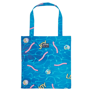 Tote Bag Side Ways - Vilebrequin x Joel Mesler Hawaii blue 正面图