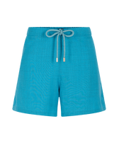 Bermuda uomo in lana Super 120 Azzurro vista frontale