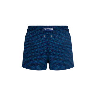 Bañador corto con estampado Fish Net para hombre Azul marino vista trasera