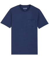 T-shirt en coton organique homme uni Bleu marine vue de face