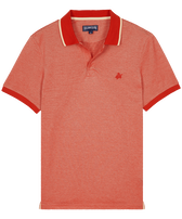 Men Cotton Pique Polo Shirt Solid Poppy red front view