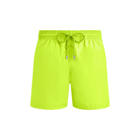 Men Ultra-Light and Packable Swim Trunks Solid Neon yellow front view