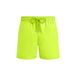 Men Ultra-Light and Packable Swim Trunks Solid Neon yellow front view