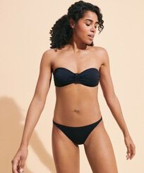 Slip bikini mini donna Nero vista frontale indossata