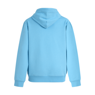 Men Cotton Hoodie Sweatshirt Solid Santorini back view