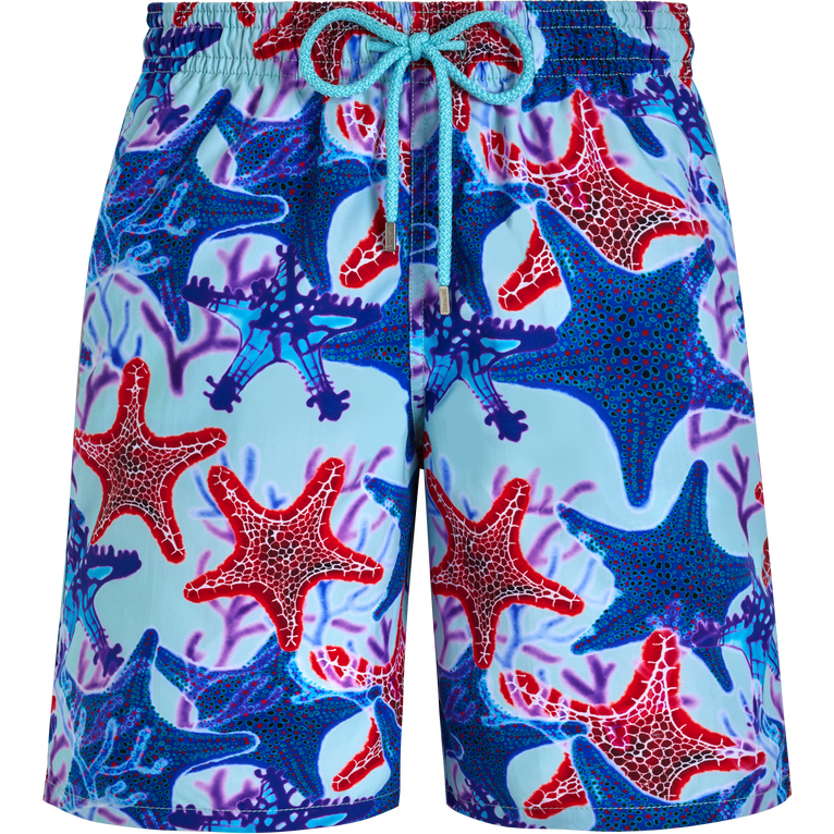 Men Long Swim Shorts Glowed Stars - Okoa - Blue - Size L - Vilebrequin
