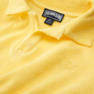 Boys Terry Polo Solid Popcorn details view 1