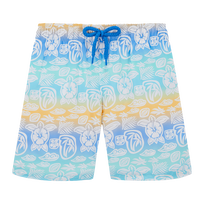 Ultraleichte und verstaubare Tahiti Turtles Badeshorts für Jungen Weiss Vorderansicht