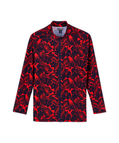 男士 Flowers 拉链长袖防晒衣 Poppy red 正面图
