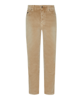 Men Vintage Faded 5-Pocket Corduroy Pants Mocha front view