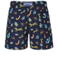 Naive Fish Badeshorts mit Stickerei für Herren – Limitierte Serie Marineblau Rückansicht