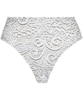 Women High-Waisted Bikini Bottom Dentelles White front view