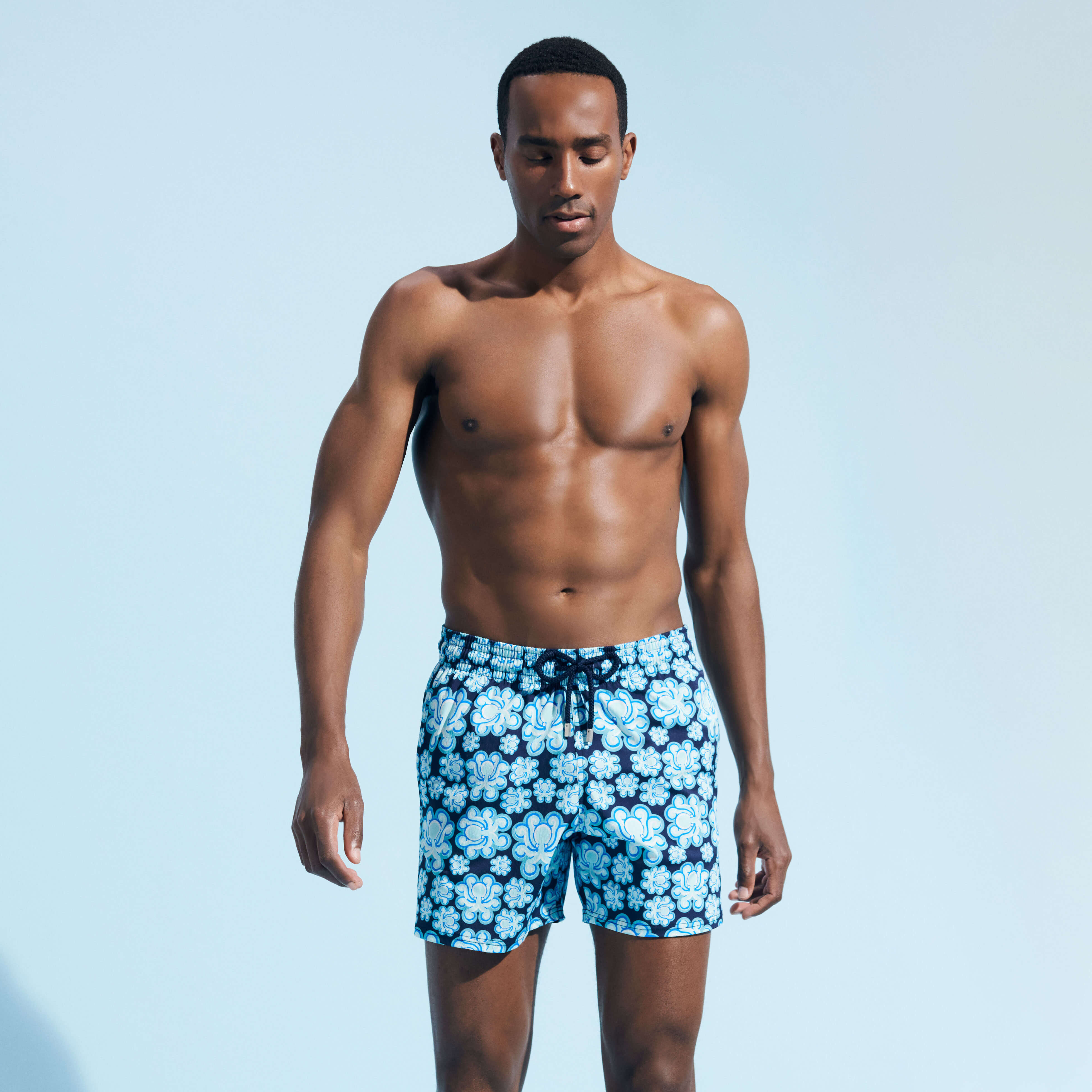 Men's spandex top swim shorts