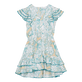 Girl Mini Dress Hidden Fishes - Vilebrequin x Poupette St Barth White front view