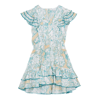 Girl Mini Dress Hidden Fishes - Vilebrequin x Poupette St Barth White front view