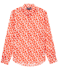 Men Others Printed - Unisex Cotton Voile Summer Shirt Attrape Coeur, Poppy red front view