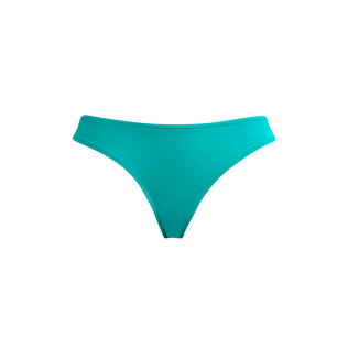 女士纯色比基尼半包臀三角泳裤 Disco green 正面图
