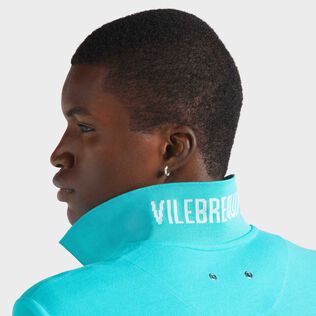 Polo en piqué coton organique homme uni Vert disco vue de détail 2