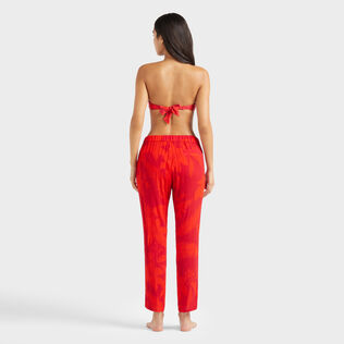 Pantalones de viscosa con estampado Flower Power para mujer Lipstick vista trasera desgastada