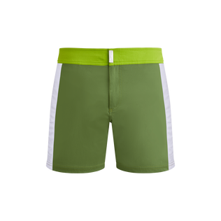 Pantaloncini mare uomo elasticizzati con cintura piatta Color Block Camouplage vista frontale