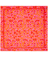 Pañuelo de seda con estampado New Leopard Albaricoque vista frontal