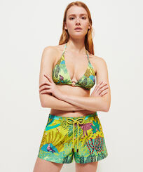 Damen Andere Bedruckt - Jungle Rousseau Badeshorts für Damen, Ginger Vorderseite getragene Ansicht