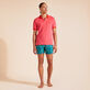 Men Cotton Changing Polo Solid Poppy red front worn view