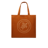 Linen Turtle Tote Bag Caramel front view