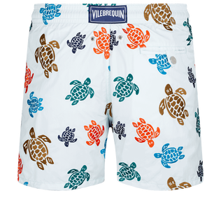 Men Swim Shorts Embroidered Ronde Des Tortues - Limited Edition Glacier back view