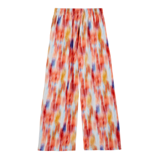 Pantalones de seda con estampado Ikat Flowers para mujer Multicolores vista trasera
