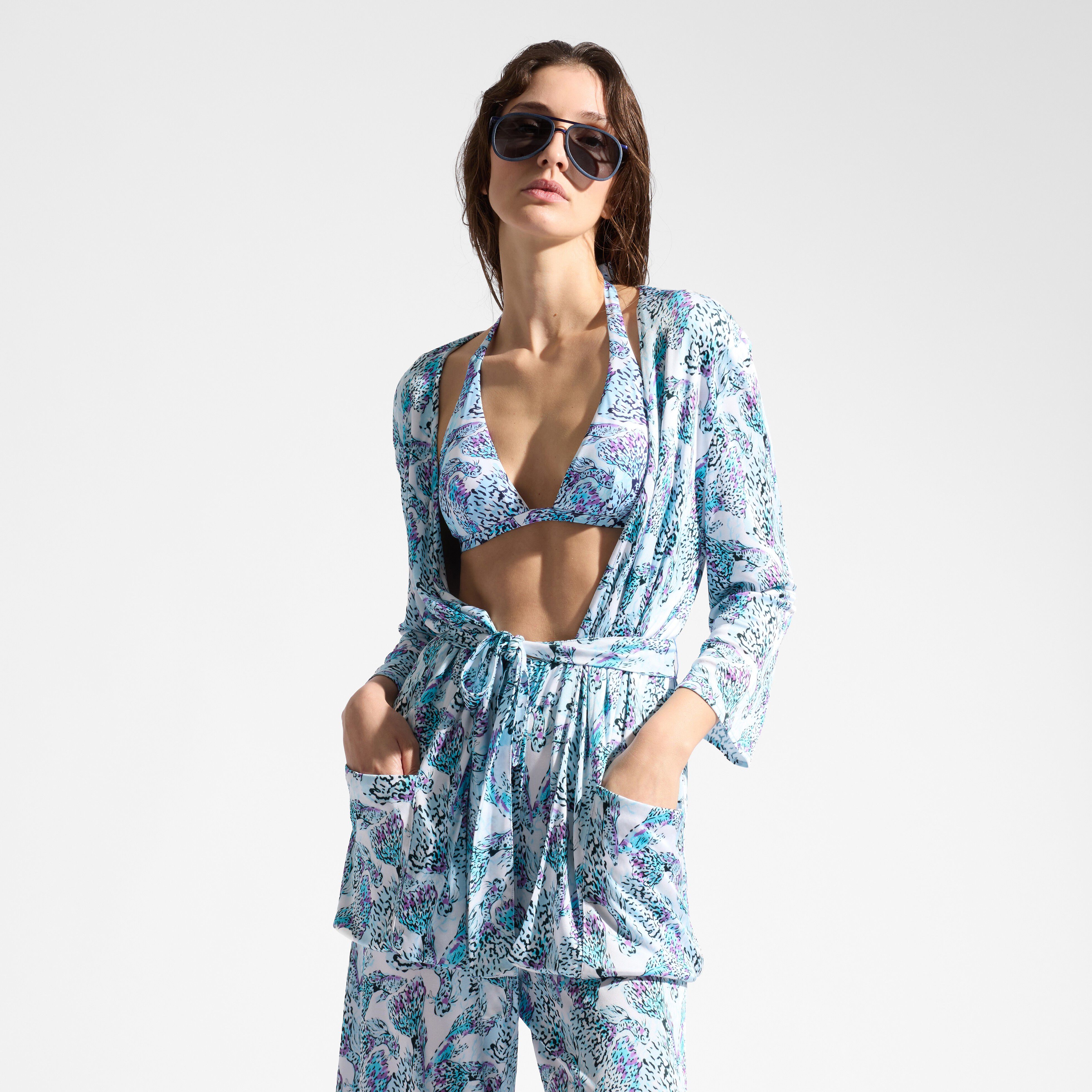 Women Viscose Crepe Beachjama Top Isadora Fish | Vilebrequin