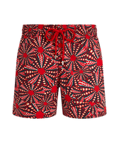 Men Stretch Short Swim Shorts Oursinades Poppy red front view