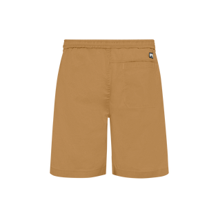 Men Tencel and Cotton Bermuda Shorts Satin Mocha back view