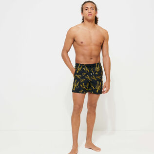 Men Embroidered Swim Shorts Lobsters - Limited Edition Black front worn view