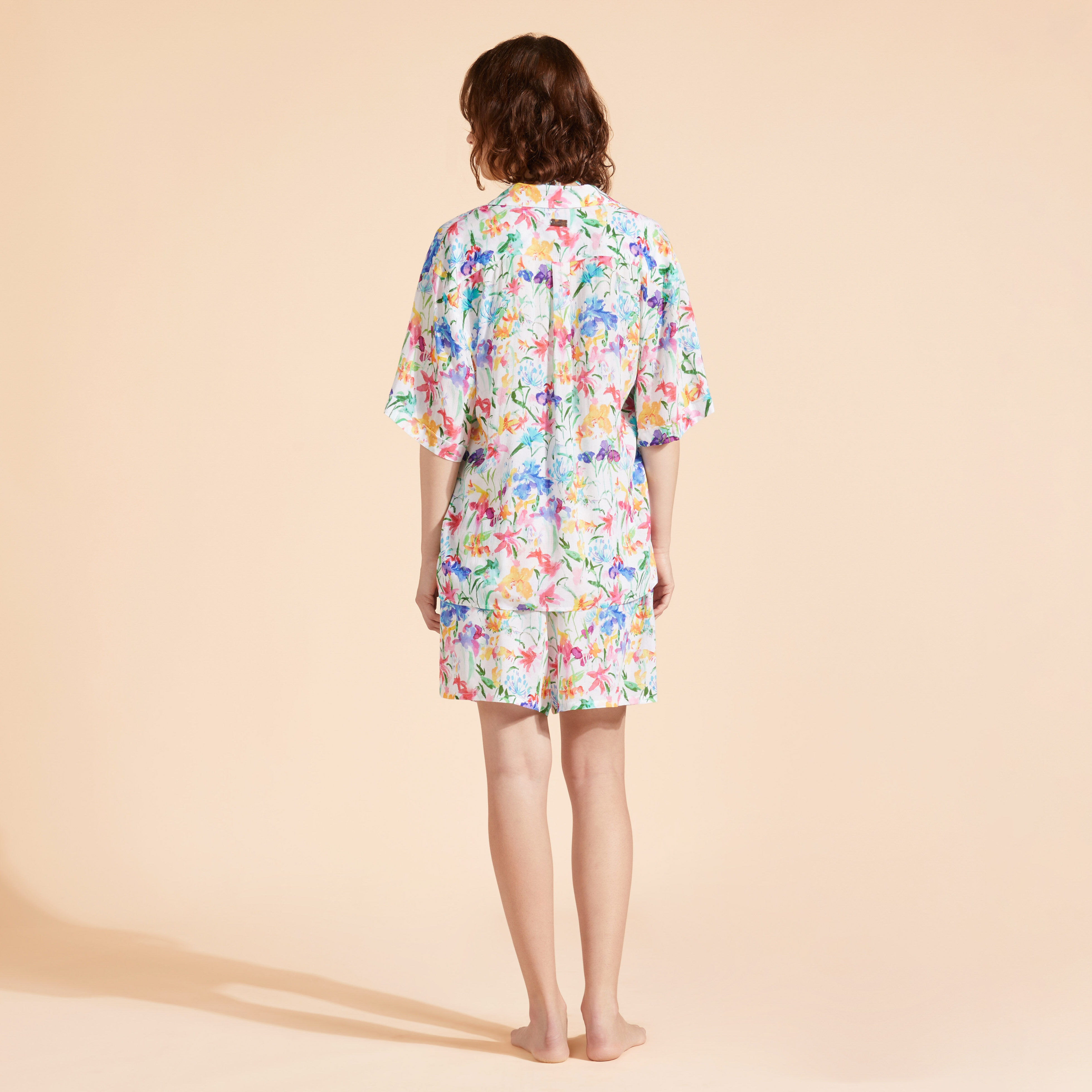 Camicia bowling donna in viscosa Happy Flowers Sito Vilebrequin CRYAX458