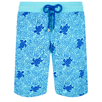 Bañador elástico largo con estampado Turtles Splash para hombre Lazulii blue vista frontal