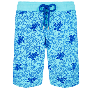 Bañador elástico largo con estampado Turtles Splash para hombre Lazulii blue vista frontal
