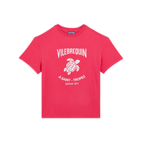 Children Organic Cotton T-shirt Logo Vilebrequin Gooseberry red 正面图