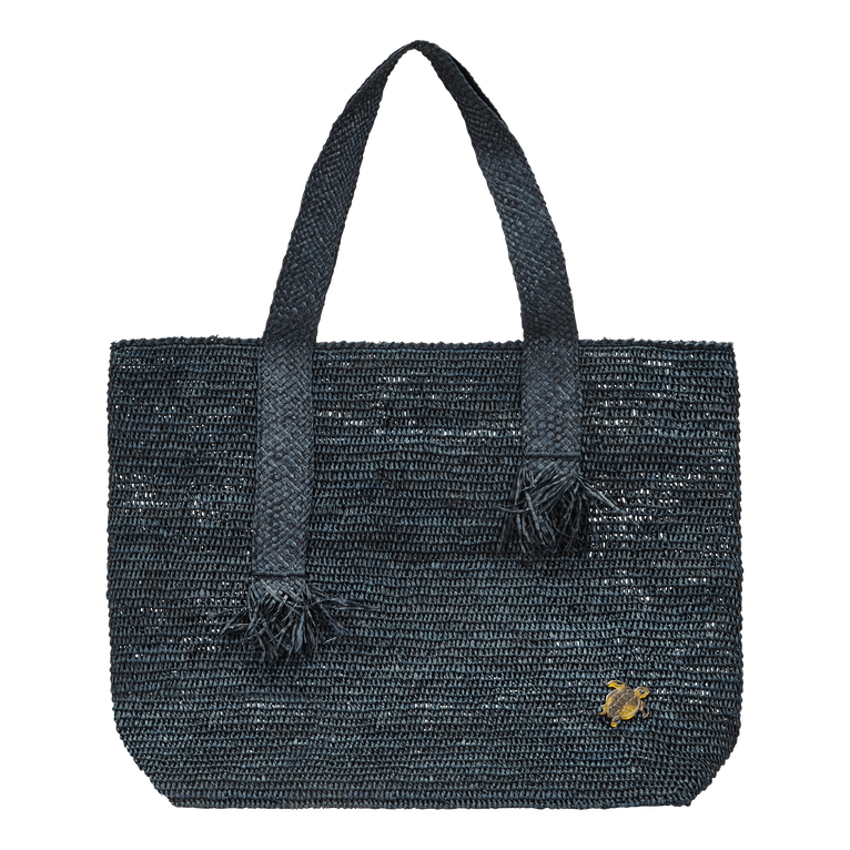 Borsa Da Spiaggia Unisex In Raffia - Borsa Da Spiaggia - Babeth - Blu