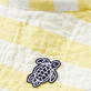 Girls Large Stripes Cotton Hat Sunflower details view 1