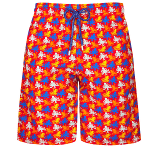 Maillot de bain long homme Micro Poulpes Coquelicot vue de face