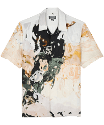 Men Linen and Cotton Distortive water - Vilebrequin x Highsnobiety Wild stone front view