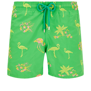 男士 2012 Flamants Rose 刺绣泳裤 - 限量版 Grass green 正面图